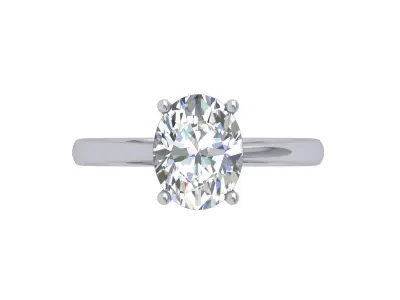 Oval Solitaire Ring 3D print model shop
