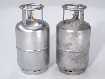 Metal LPG Gas Cylinder Low-poly 3D model