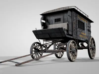 Wild West Jail Wagon V2 3D model