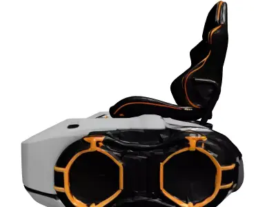 Futuristic Hoverbike Seat Damaged 3D model