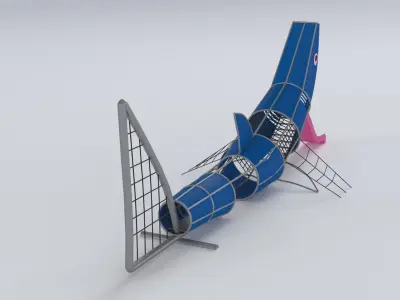 Childrens playground shark 3d model Low-poly 3D model