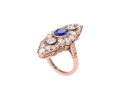 Oval Ring 3D print model 13