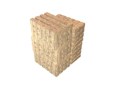 Wooden Box Pile v1 002 Low-poly 3D model