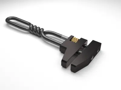 Retractable adjustable wrench 3D model