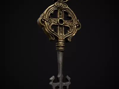 Ornate Exalted Key Low-poly 3D model