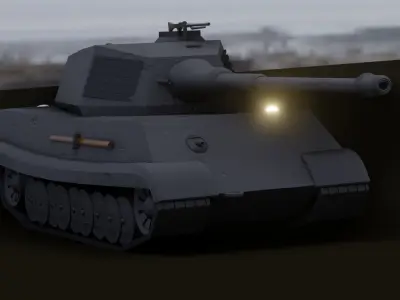 Tiger II H Low-poly Low-poly 3D model