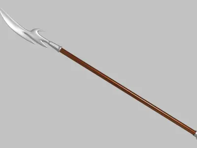 Metal spear Low-poly weapon Free low-poly 3D model
