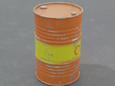 Old Steel Barrel  Low-poly 3D model