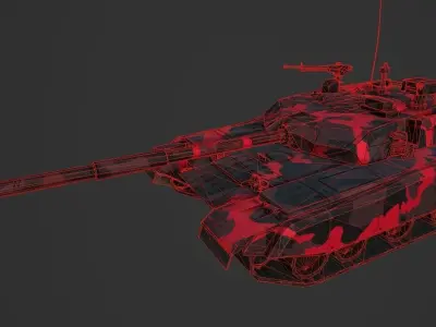 Chinese Type 99 tank Low-poly 3D model