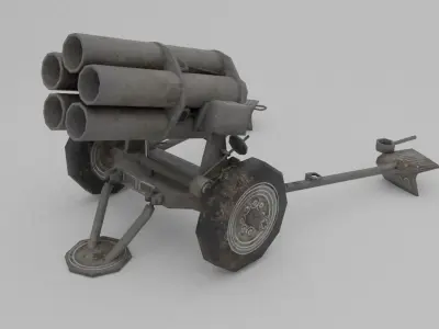 21 Cm Nebelwerfer 42 Rocket artillery Low-poly 3D model