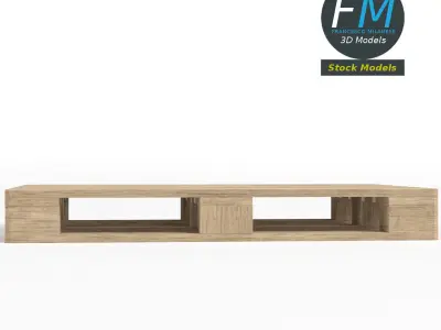 Wooden euro pallet skid 3D model