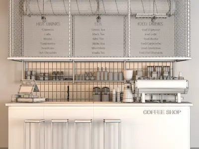 industrial coffee shop2 3D model