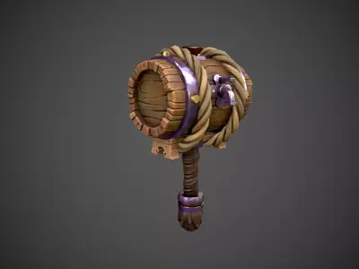 Hammer Barrel Low-poly 3D model