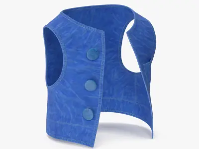 Cartoon Vest Blue 3D model