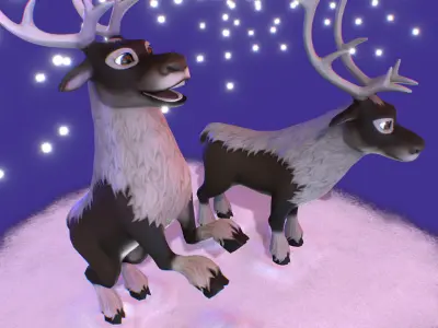 Reindeer Low-poly 3D model
