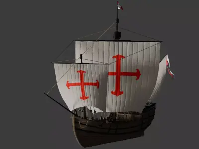 caravel la pinta Low-poly 3D model