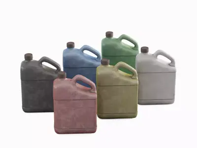 Plastic Jerrycan Set Low-poly 3D model