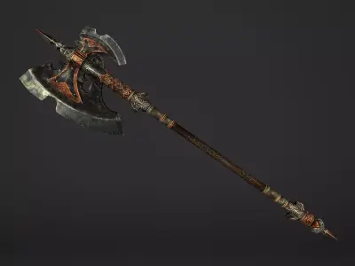 Great Spear Head Battleaxe Low-poly 3D model