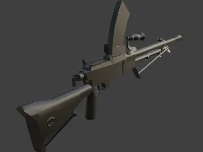 gun type99 Low-poly 3D model