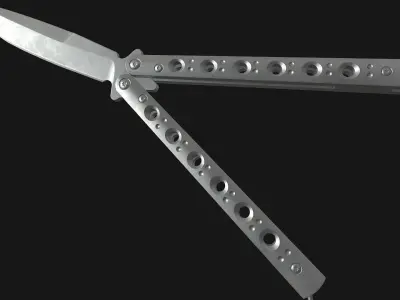 Butterfly Knife Low-poly 3D model 4
