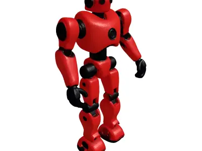 Red Stylized SciFi Robot Model 3D model