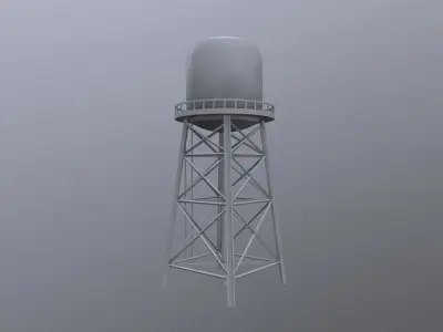 Water Tower Low-poly 3D model purchase