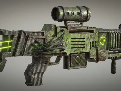 Sci-fi Weapon Low-poly 3D model 2