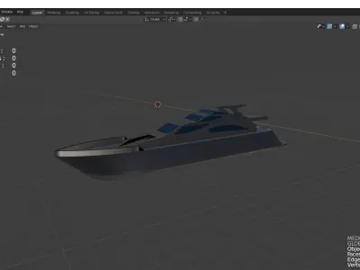 Island yacht 3D model