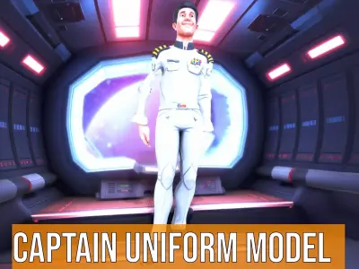 Captain Uniform model pack Low-poly 3D model