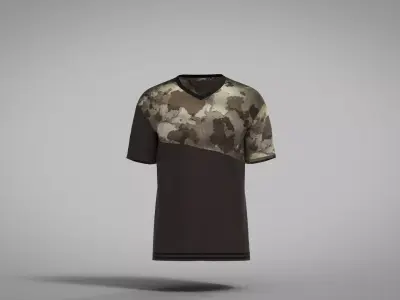 Military Outfit - T-shirt Low-poly 3D model 16