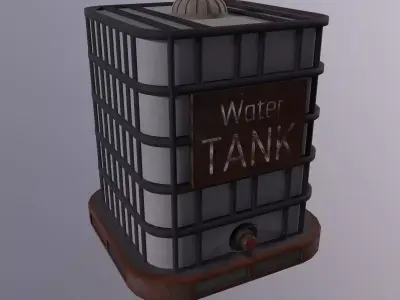 Water Tank - Low Poly - PBR 3D Model Low-poly 3D model