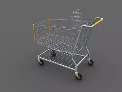 Shoping Cart Lowpoly Low-poly 3D model