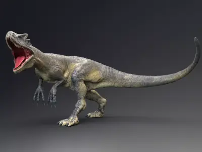 Dinosaur Allosaurus Real Dinosaur 74 Animations Low-poly 3D model