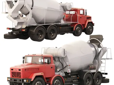 KrAZ 7133P4 cement mixer 2011 3D model