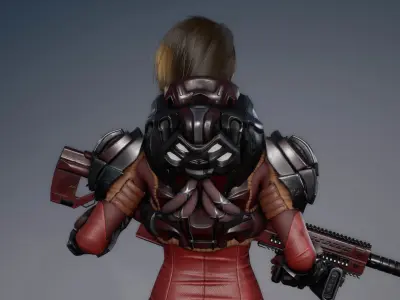 SCI-FI girl Sophy Low-poly 3D model