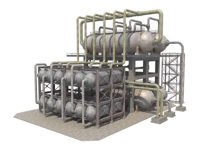 Industrial Oil Refinery 1 Low-poly 3D model
