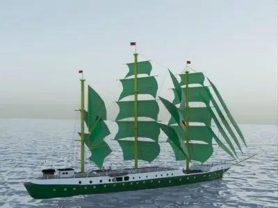 Alexander Von Humbolt Sail Ship 3D model