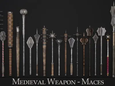 Medieval Weapon - Maces Low-poly 3D model