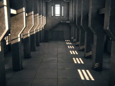 Hangar 04 PBR Low-poly 3D model