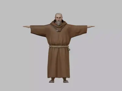 Medieval Monk Pack 3D model