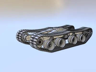 Suspension tracks construction vehicle Low-poly 3D model
