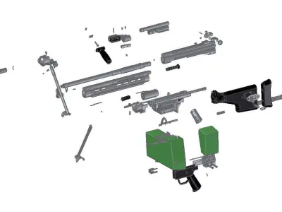 HK21E machine gun 3D model