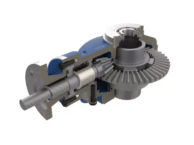 Gate Valve Gearbox - Continuous Rotation Bevel Type 3D model