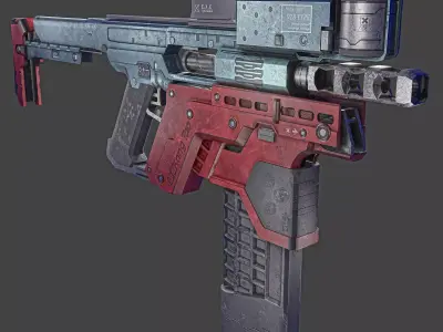 Kang Tao Cyber Rifle Low-poly 3D model