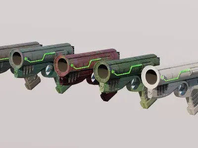 The Future of Firepower - The Sci-Fi Pistol 3D Model Low-poly 3D model