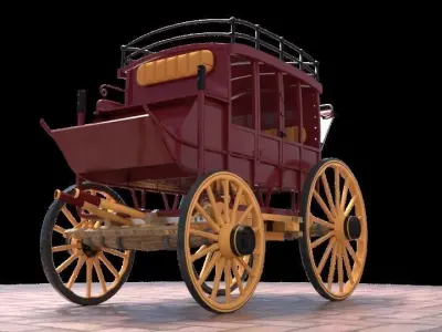 Horse Drawn Carriage 3D model