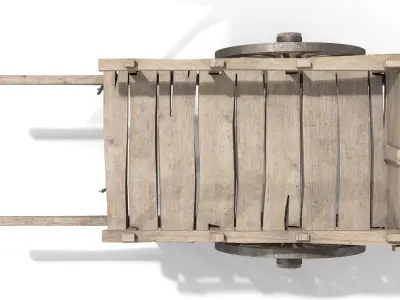 Wooden Trader Cart Low-poly 3D model