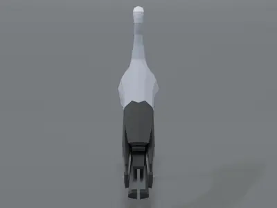 Low Poly Cartoon Blue Crane Low-poly 3D model