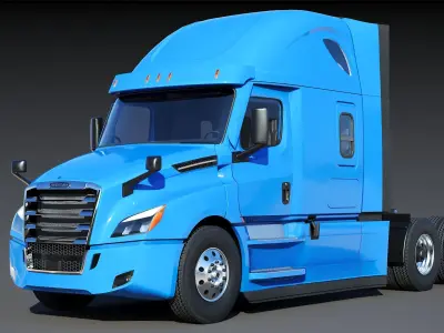 Freightliner Cascadia Sleeper 2024 Low-poly 3D model