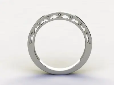 10094 wedding ring gold with diamonds 3D print model